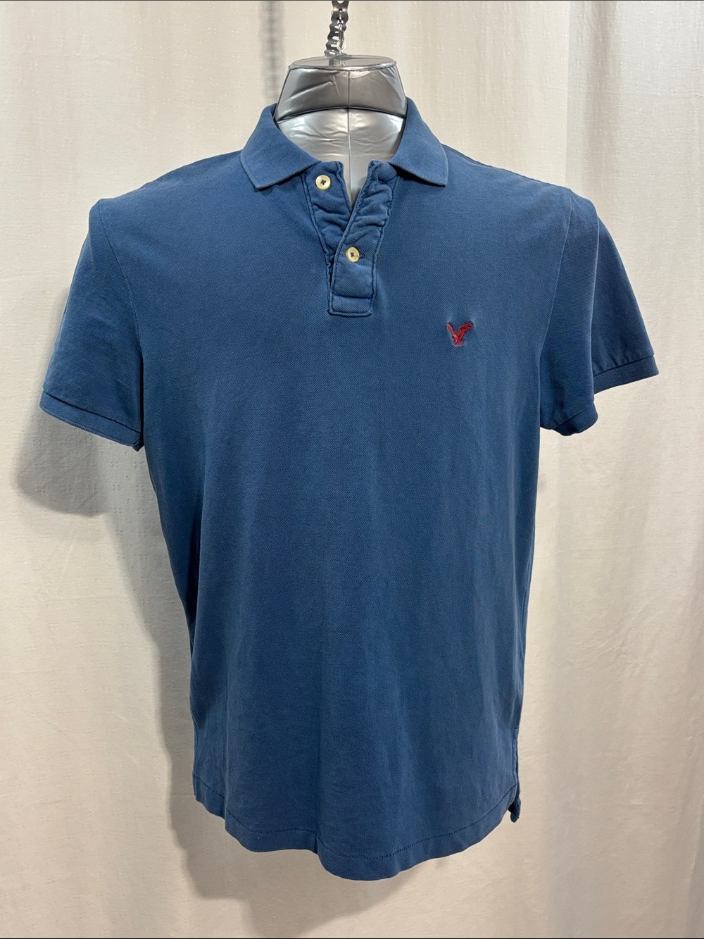 American Eagle Outfitters Blue Polo Athletic Fit 203 trendy casual work travel